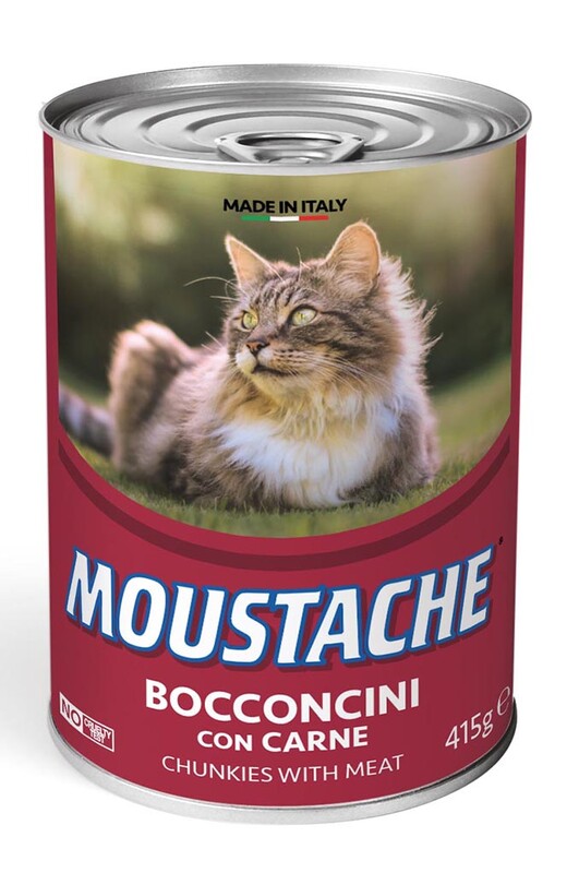 Moustache Adult Cat Chunkies with Meat - שפם חתולים בוגרים עם בשר - 415 גרם